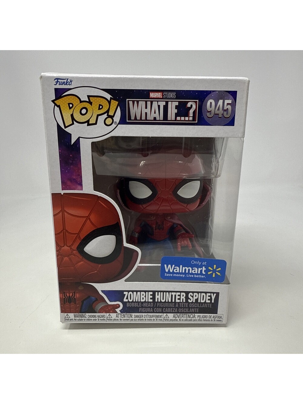 Funko Pop! Zombie Hunter Spidey 945 Marvel What If Spider-Man Walmart Exclusive
